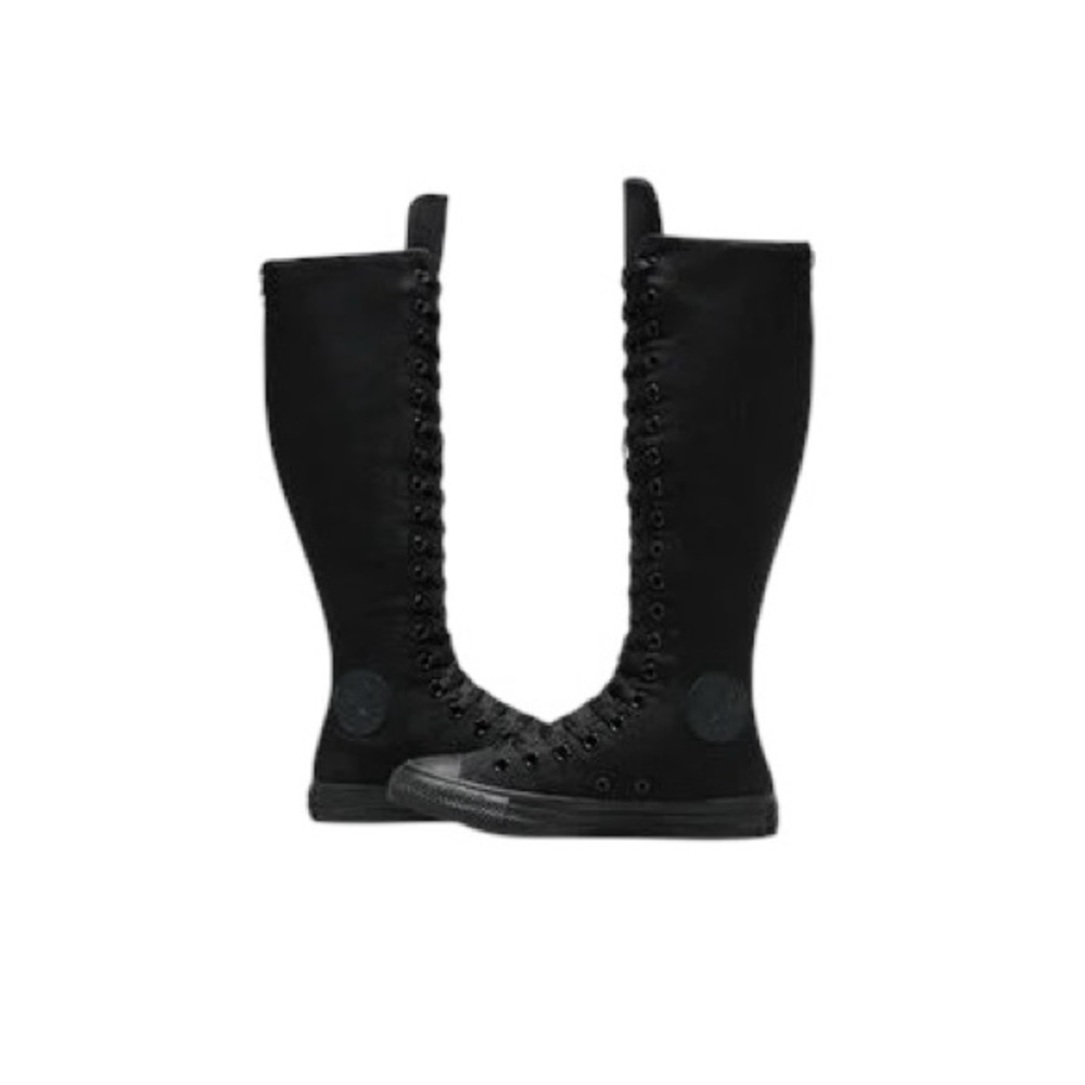 Converse Black Lace-Up Knee-High Boots CTAS